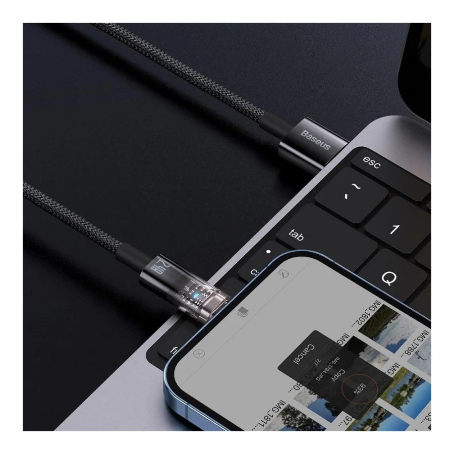 Baseus Explorer Series Intelligent Power-Off Lightning Cable 1m Black (CATS000401)