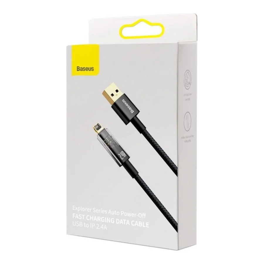 Baseus Explorer Series Intelligent Power-Off Lightning Cable 1m Black (CATS000401)