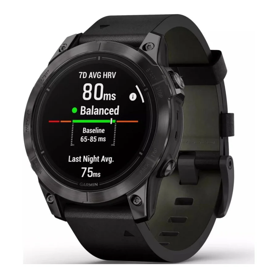 Garmin Epix Pro Gen 2 Sapphire 47mm Carbon G. DLC Tit. with B. Leather Band (010-02803-30)