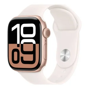 Apple Watch Series 10 GPS + Cellular 42mm Rose Gold Alu. Case w. Light Blush Sport Band - S/M (MWX93)