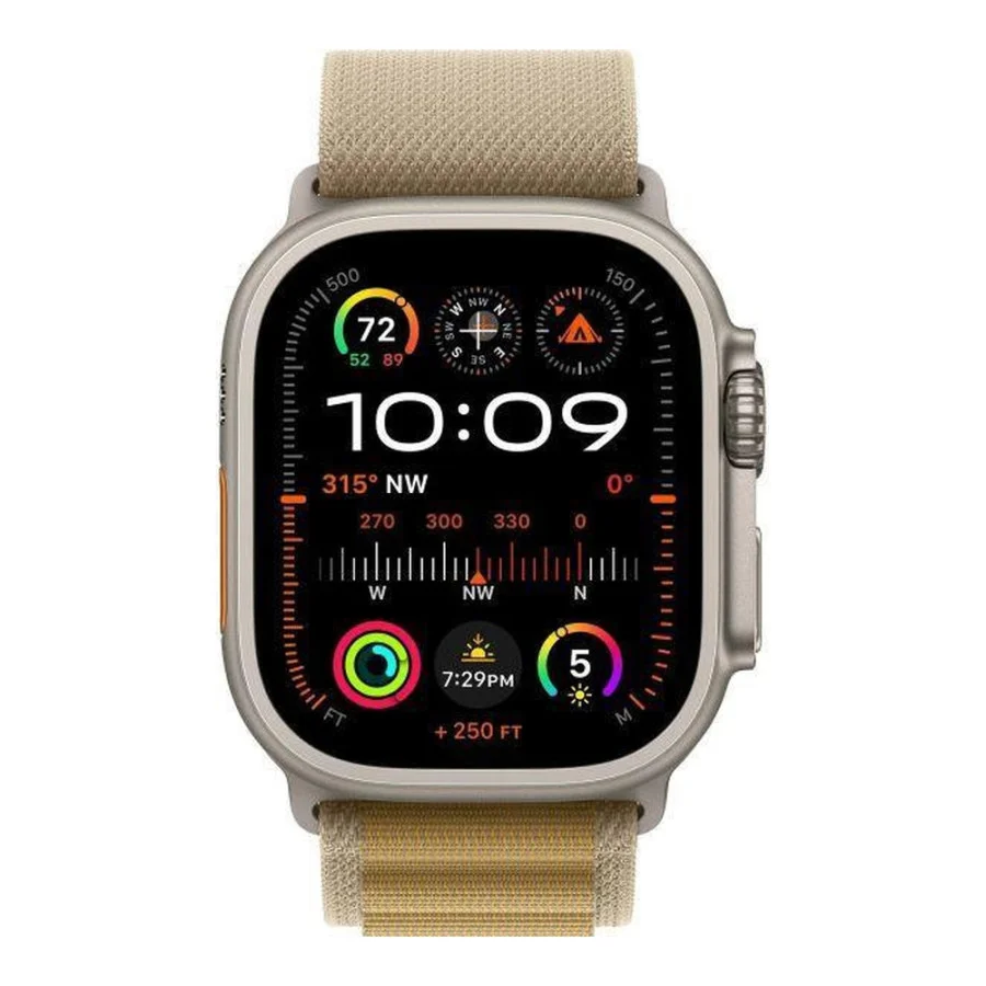 Apple Watch Ultra 2 GPS + Cellular 49mm Natural Titan. Case w. Tan Alpine Loop - Large (MX4H3)