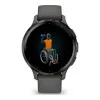 Garmin Venu 3S Slate S. Steel Bezel w. Pebble Gray Case and S. Band (010-02785-00/50)