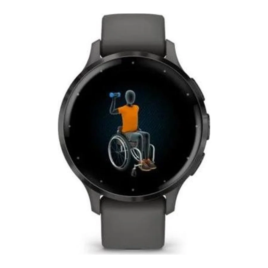 Garmin Venu 3S Slate S. Steel Bezel w. Pebble Gray Case and S. Band (010-02785-00/50)