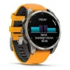 Garmin Fenix 8 47mm AMOLED Sapphire Titanium w. Spark Orange/Graphite Silicone Band (010-02904-10/11/19)
