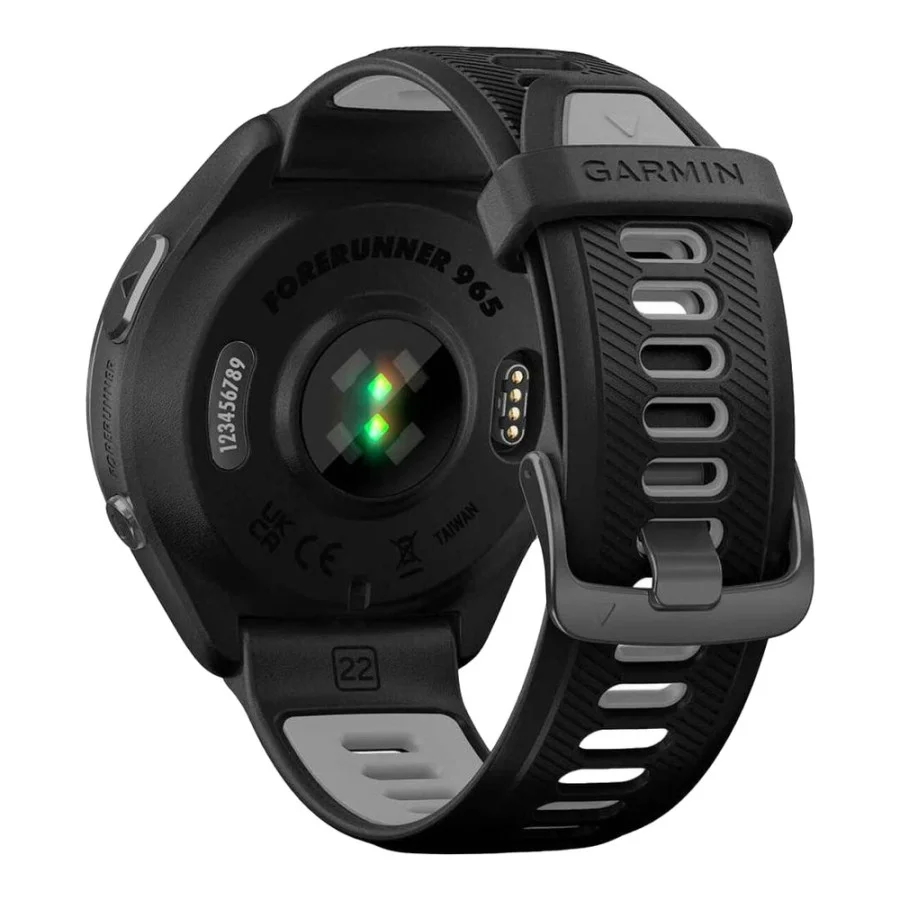 Garmin Forerunner 965 Carbon Gray Titanium Bezel w. Blk Case and Blk/Powder Gray S. Band (010-02809-00/10/8