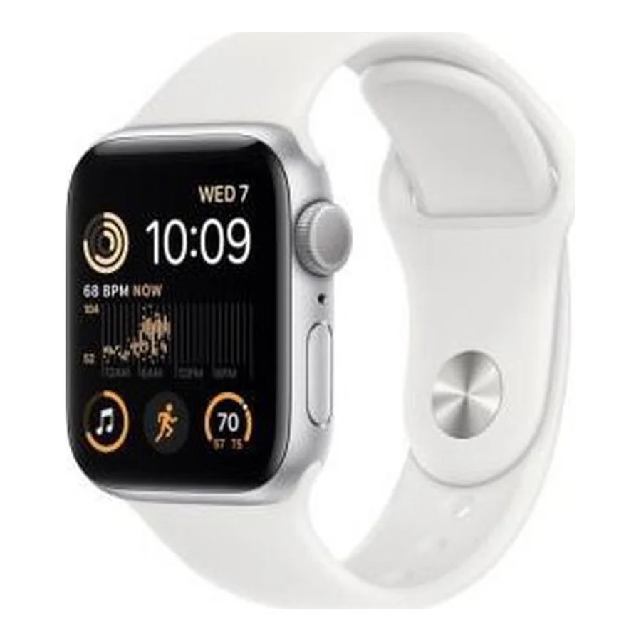 Apple Watch SE 2 GPS 40mm Silver Aluminum Case with White Sport Band (MNJV3)