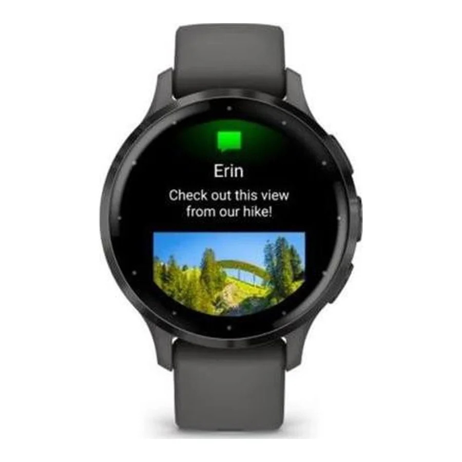 Garmin Venu 3S Slate S. Steel Bezel w. Pebble Gray Case and S. Band (010-02785-00/50)