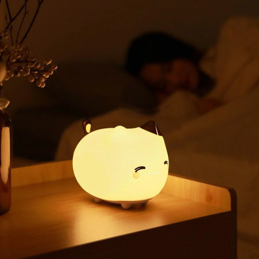 Baseus Cute Series Kitty Silicone Night Light White (DGAM-A02)