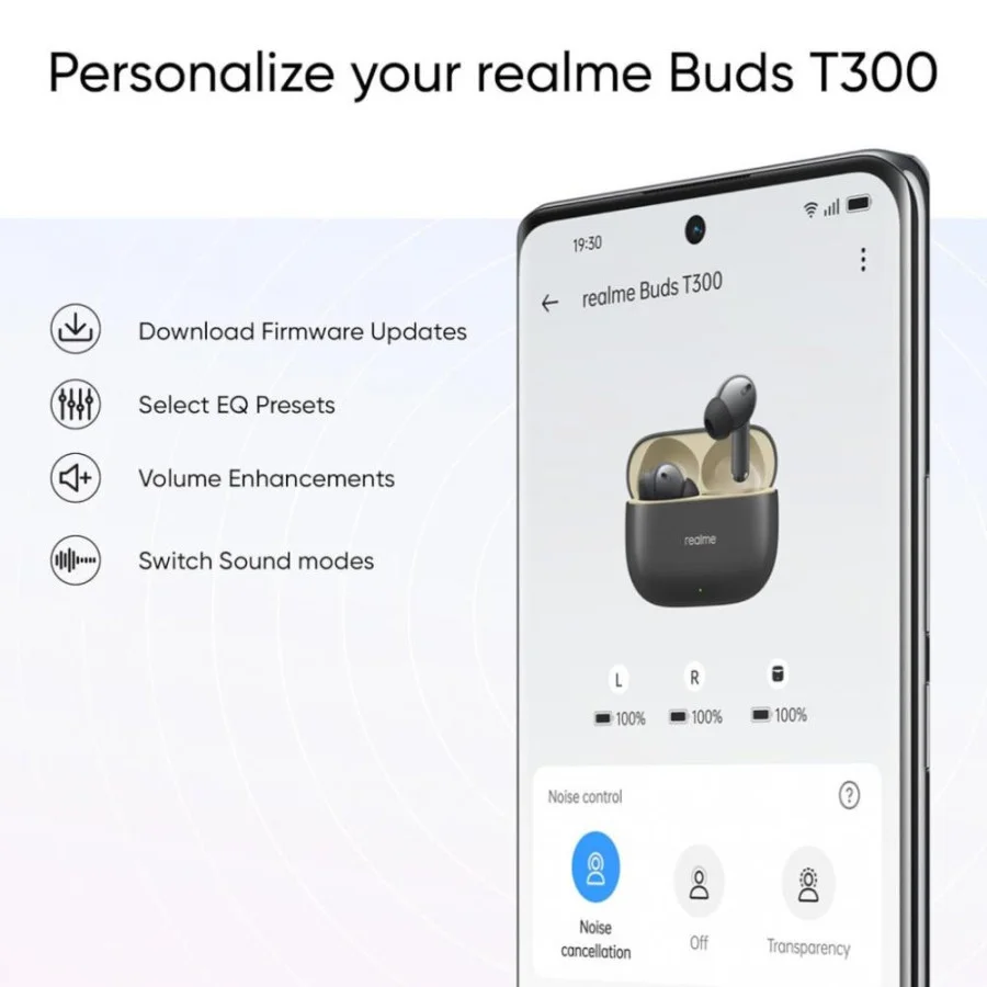 realme Buds T300 Stylish Black