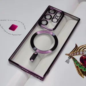 Чохол Chrome Frame Case (MagSafe) для Samsung S23 Ultra (Deep Purple)