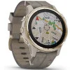 Garmin Fenix 6S Pro Sapphire Light Gold with Shale Grey Leather Band (010-02159-40)