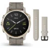 Garmin Fenix 6S Pro Sapphire Light Gold with Shale Grey Leather Band (010-02159-40)