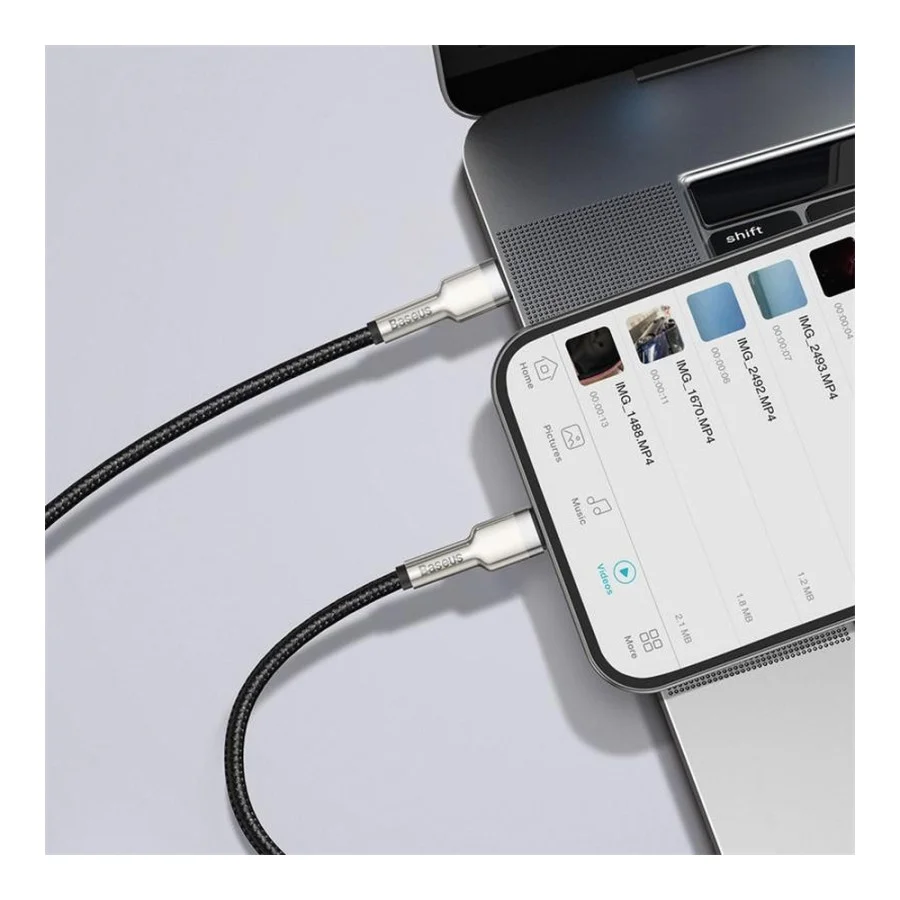 Baseus Lightning to USB Type-C Cafule Metal Data Cable PD 2m Black (CATLJK-B01)