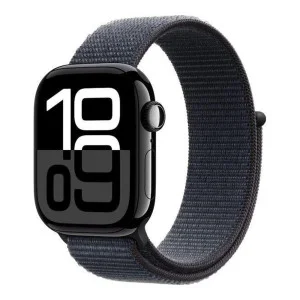 Apple Watch Series 10 GPS 42mm Jet Black Aluminum Case w. Ink Sport Loop (MWWG3)