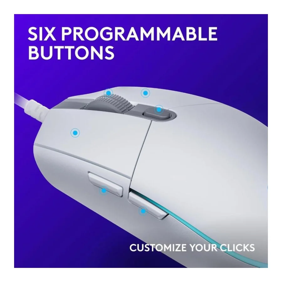 Logitech G203 Gaming Lightsync RGB White (910-005797)