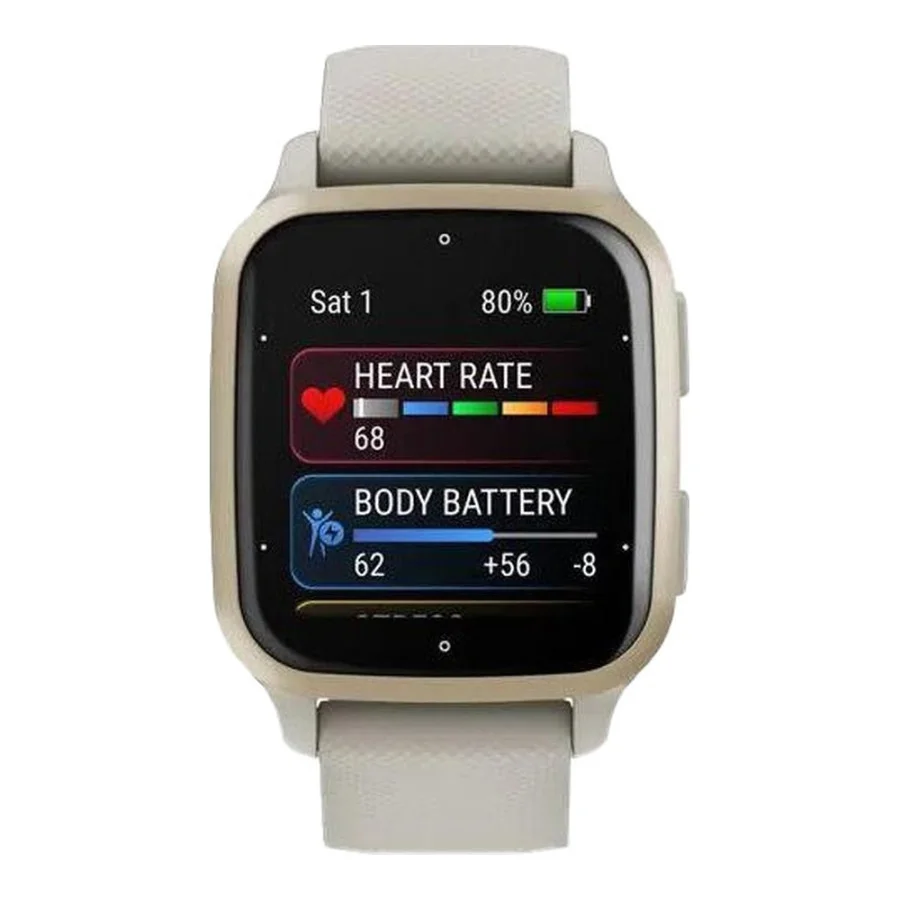 Garmin Venu Sq 2 – Music Edition Cream Gold Al. Bezel w. French Gray Case and S. Band (0010-02700-02/12)