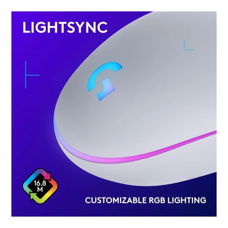 Logitech G203 Gaming Lightsync RGB White (910-005797)