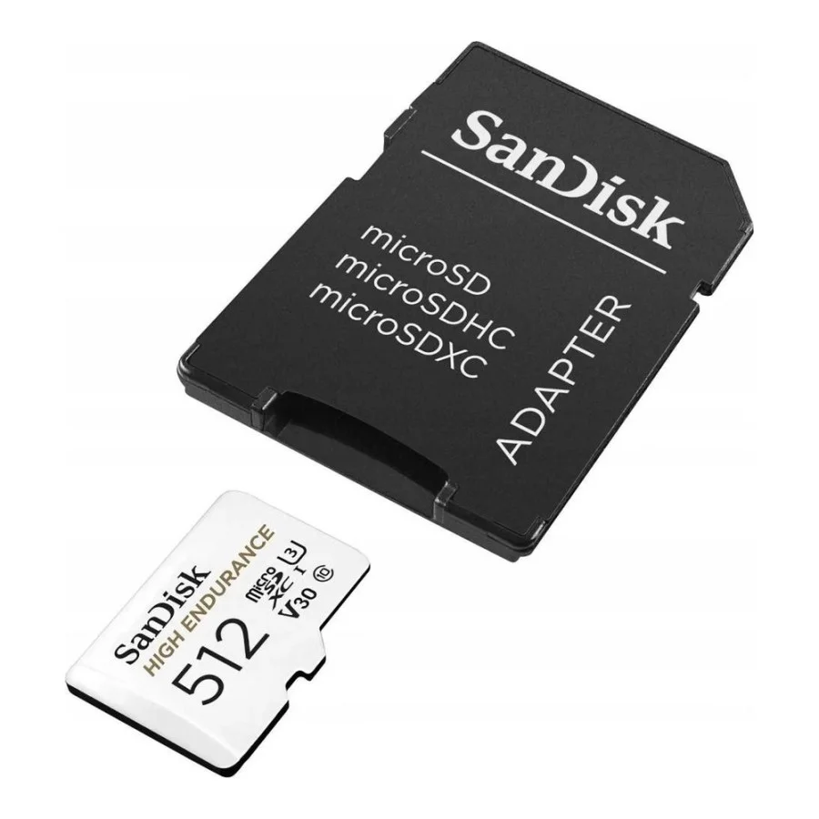 SanDisk 512 GB microSDXC High Endurance UHS-I U3 V30 + SD adapter (SDSQQNR-512G-GN6IA)
