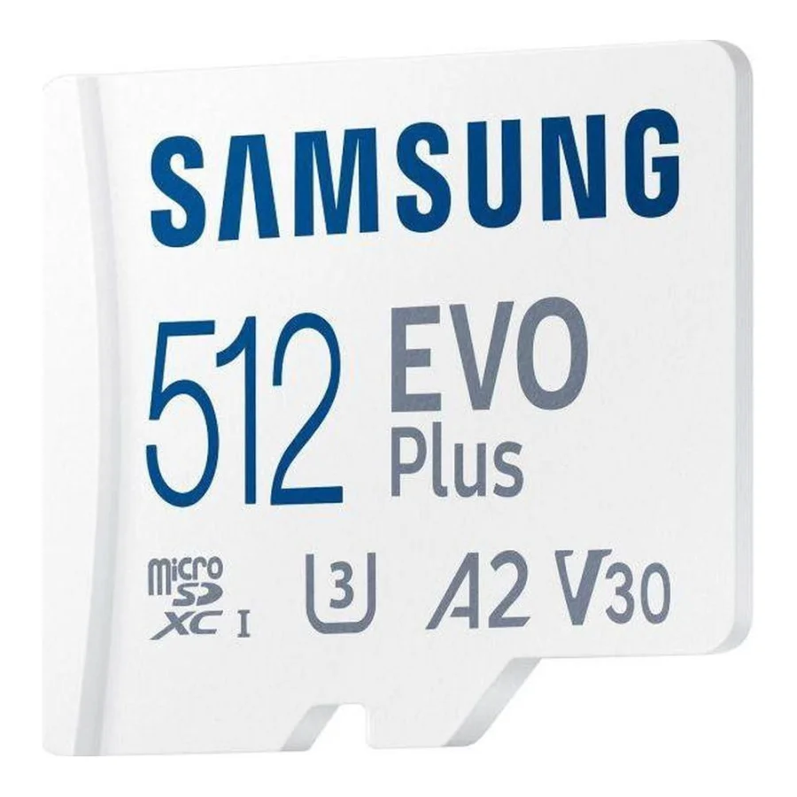 Samsung 512 GB microSDXC Class 10 UHS-I U3 V30 A2 EVO Plus + SD Adapter (MB-MC512SA)
