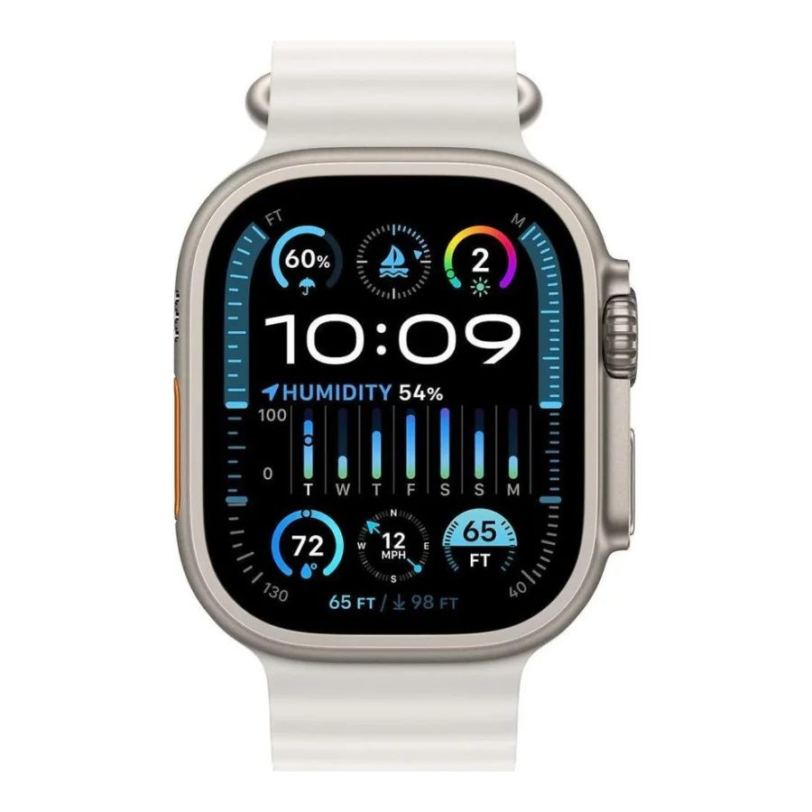 Apple Watch Ultra 2 GPS + Cellular 49mm Titanium Case with White Ocean Band (MREJ3)