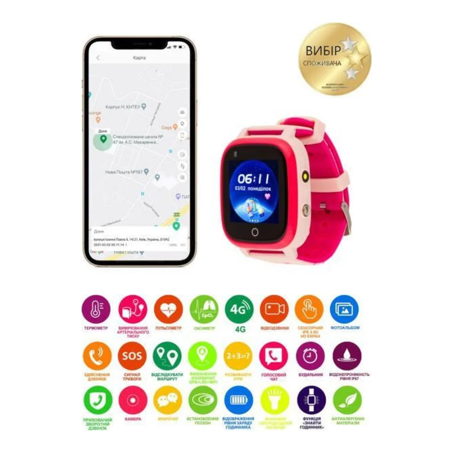 AmiGo GO005 4G WIFI Thermometer Pink (UA)