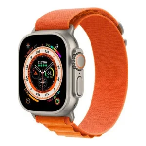 Apple Watch Ultra GPS + Cellular 49mm Titanium Case with Orange Alpine Loop - Small (MNHA3/MNHH3)