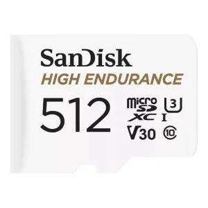SanDisk 512 GB microSDXC High Endurance UHS-I U3 V30 + SD adapter (SDSQQNR-512G-GN6IA)
