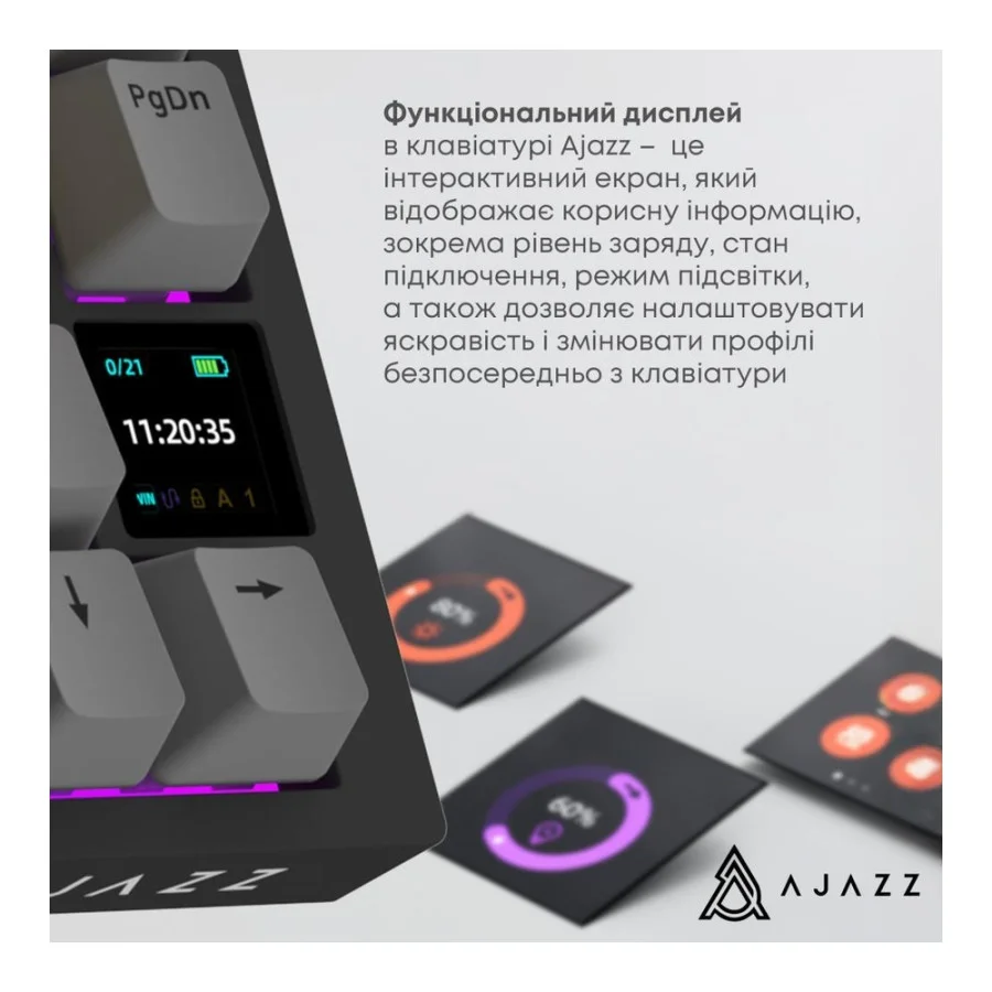 Ajazz AK820 Pro Flying Fish Switch Purple (AK820PRO-FF-PWB)