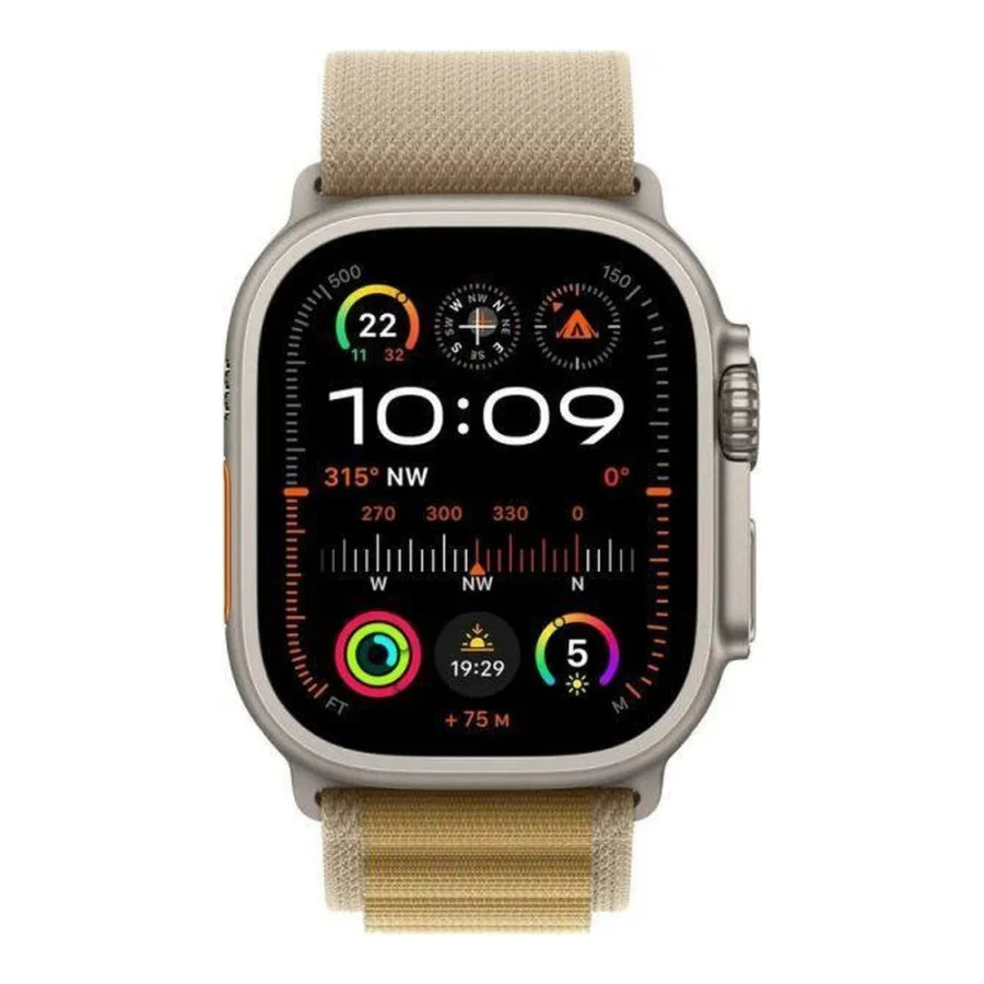 Apple Watch Ultra 2 GPS + Cellular 49mm Natural Titan. Case w. Tan Alpine Loop - Medium (MX4F3)