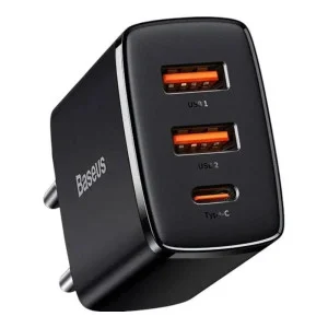 Baseus Compact Quick Charger 2xUSB U+C 30W Black (CCXJ-E01)