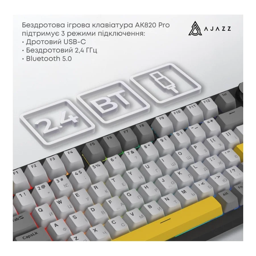 Ajazz AK820 Pro Flying Fish Switch Purple (AK820PRO-FF-PWB)