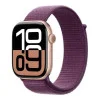 Apple Watch Series 10 GPS 46mm Rose Gold Aluminum Case w. Plum Sport Loop (MWWV3)