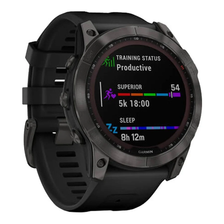 Garmin Fenix 7X Sapphire Solar Carbon Gray DLC Titanium with Black Band (010-02541-10/11/34)