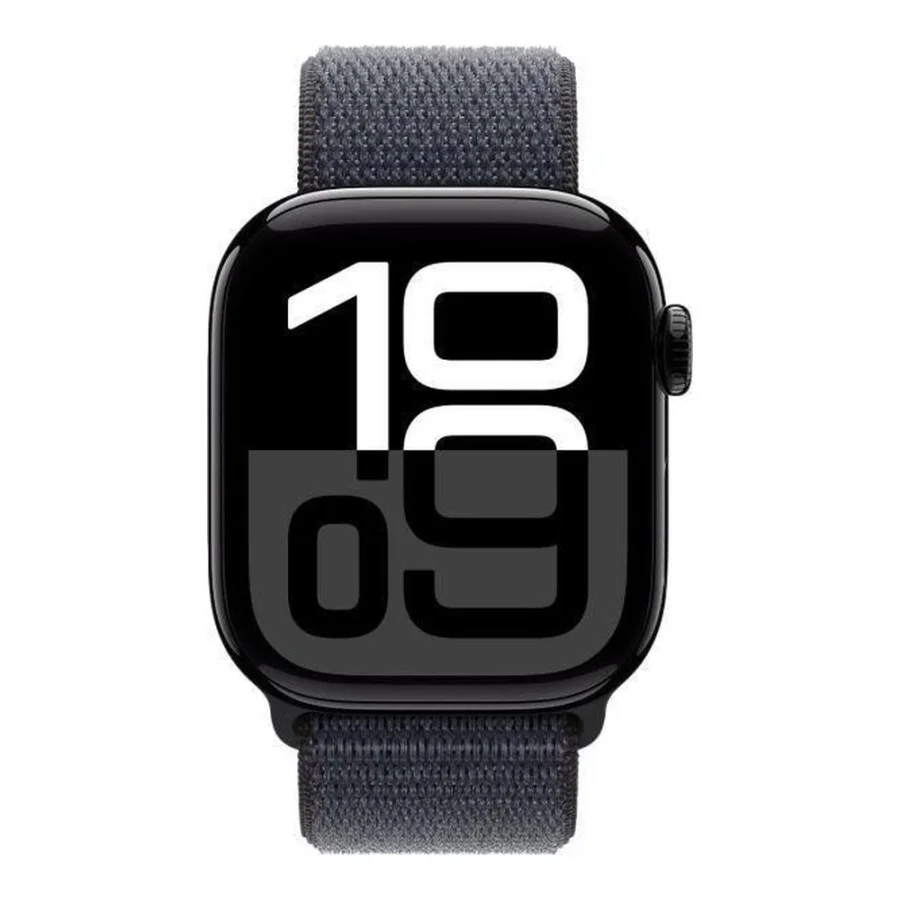 Apple Watch Series 10 GPS 42mm Jet Black Aluminum Case w. Ink Sport Loop (MWWG3)