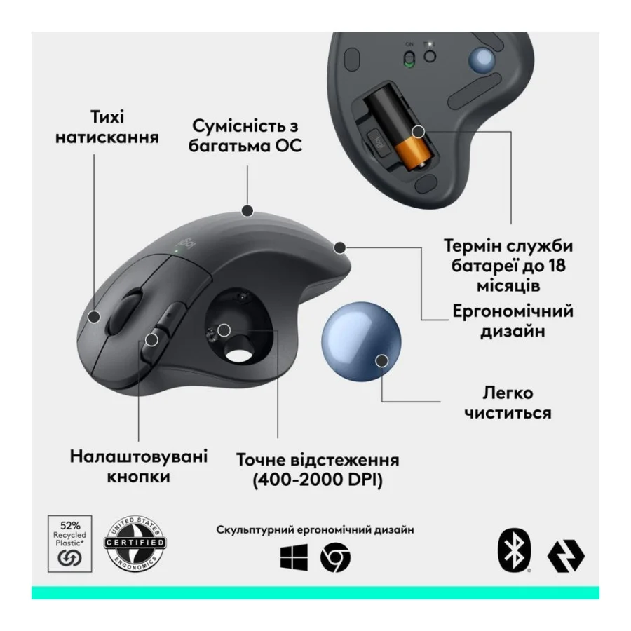 Logitech Ergo M575S Graphite (910-007029, 910-00731)
