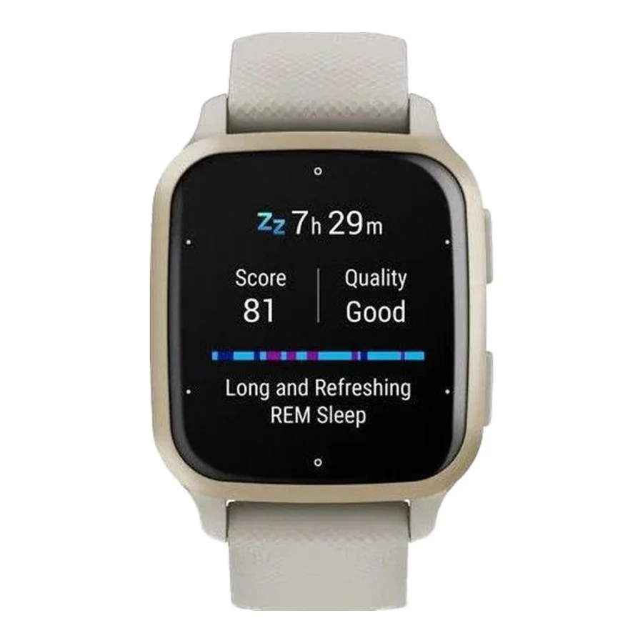 Garmin Venu Sq 2 – Music Edition Cream Gold Al. Bezel w. French Gray Case and S. Band (0010-02700-02/12)