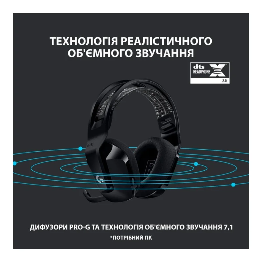 Logitech G733 Lightspeed Wireless RGB Black (981-000864, 981-000867)