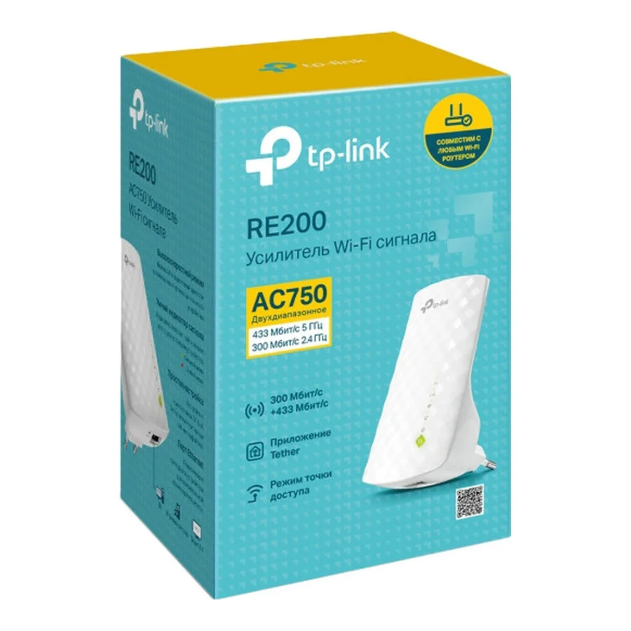 Повторювач Wi-Fi TP-Link RE200 (UA)