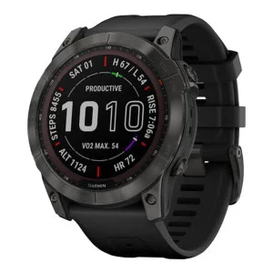 Garmin Fenix 7X Sapphire Solar Carbon Gray DLC Titanium with Black Band (010-02541-10/11/34)