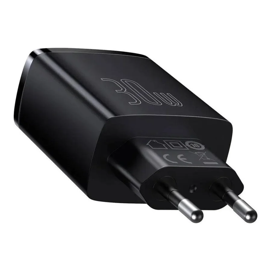 Baseus Compact Quick Charger 2xUSB U+C 30W Black (CCXJ-E01)