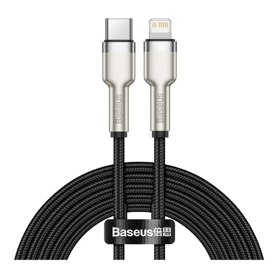 Baseus Lightning to USB Type-C Cafule Metal Data Cable PD 2m Black (CATLJK-B01)