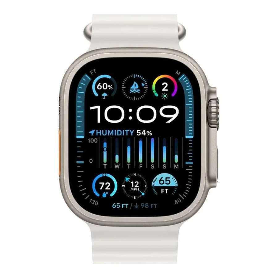 Apple Watch Ultra 2 GPS + Cellular 49mm Titanium Case with White Ocean Band (MREJ3)