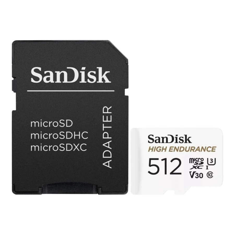 SanDisk 512 GB microSDXC High Endurance UHS-I U3 V30 + SD adapter (SDSQQNR-512G-GN6IA)