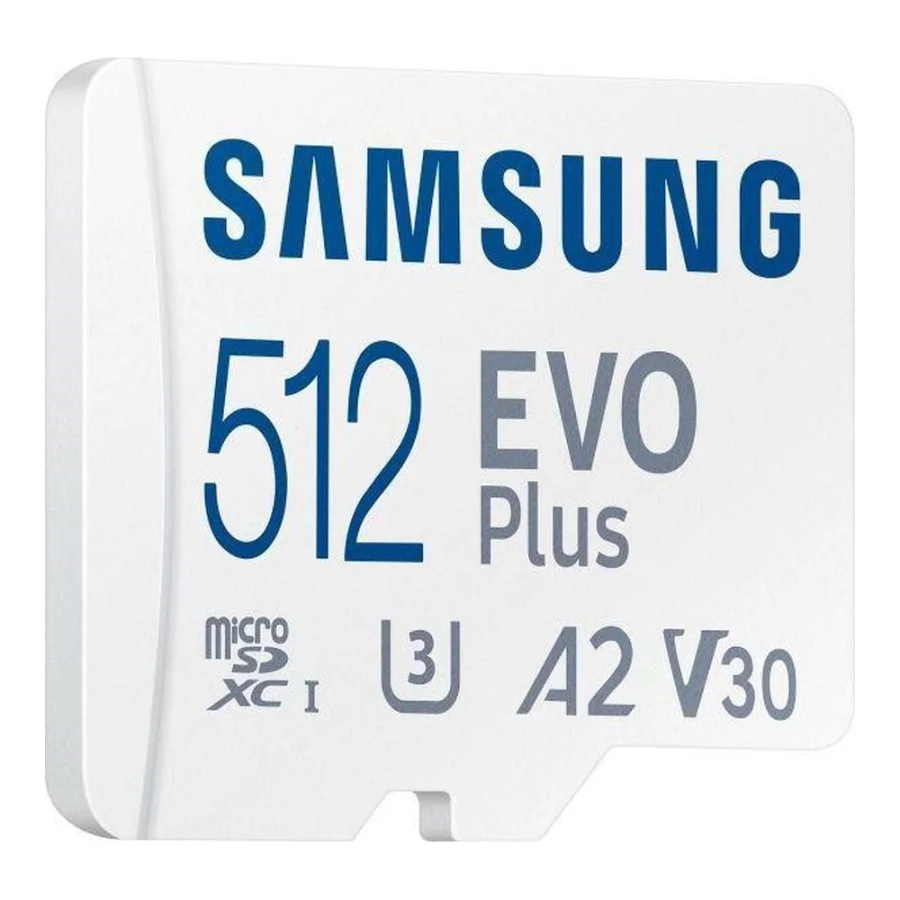 Samsung 512 GB microSDXC Class 10 UHS-I U3 V30 A2 EVO Plus + SD Adapter (MB-MC512SA)