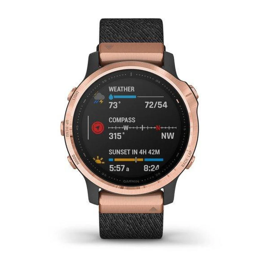 Garmin Fenix 6S Pro Sapphire Rose Gold with Heathered Black Nylon Band (010-02159-37)