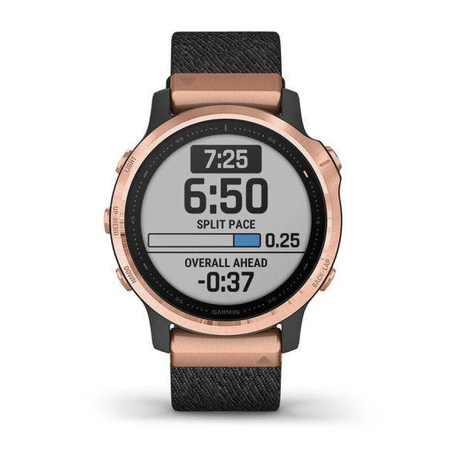 Garmin Fenix 6S Pro Sapphire Rose Gold with Heathered Black Nylon Band (010-02159-37)