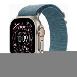 Apple Watch Ultra 3 GPS + Cellular 49mm Natural Tit. Case w. Light Blue Alpine Loop - Medium (MEWM4)