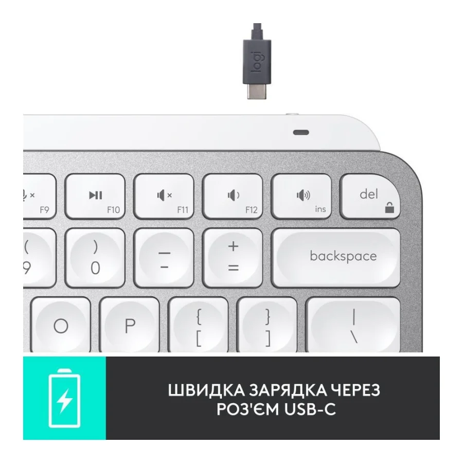Logitech MX Keys Mini For Mac Wireless Illuminated Pale Grey (920-010526, 920-010528)