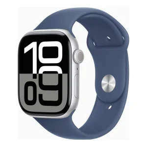 Apple Watch Series 10 GPS 46mm Silver Alu. Case w. Denim Sport Band - M/L (MWWM3)