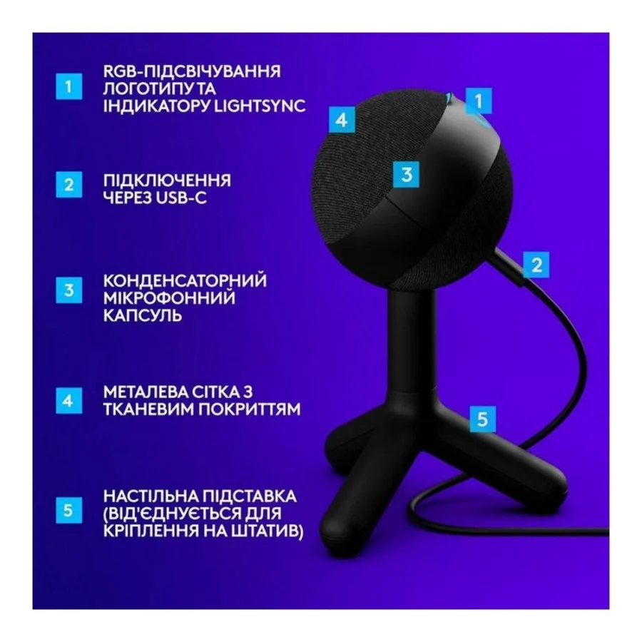 Logitech Yeti ORB RGB Black (988-000551)